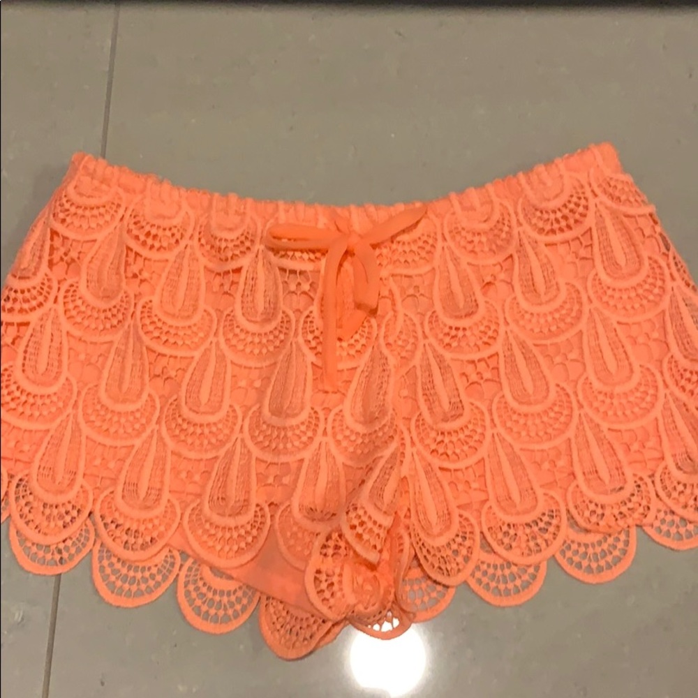 Neon orange shorts